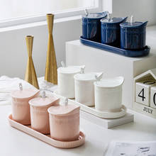 Jarra de tempero estilo japonês monossódico jarra de sal jarra de cerâmica para casa cozinha jarra de açúcar armazenamento de temporada 2024 - compre barato