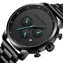 HM 2021-reloj analógico de acero inoxidable para hombre, accesorio de pulsera de cuarzo resistente al agua con cronógrafo japonés, complemento Masculino deportivo de marca de lujo con diseño moderno 2024 - compra barato