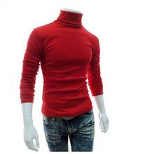 2022 New Autumn Winter Men'S Sweater Men'S Turtleneck Solid Color Casual Sweater Men's Slim Fit Brand Knitted Pullovers 2024 - buy cheap