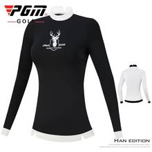 PGM Womens Long Sleeve Golf Shirts Printed Slimming Golf T-Shirt Ladies Outdoor O-neck Team Uniform Golf Clothing D0903 2024 - buy cheap