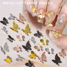 20 Uds. De mariposas de Metal 3D para decoración de uñas, joyas de aleación de oro y plata de estilo japonés, accesorios de manicura para esmalte de Gel UV DIY 2024 - compra barato