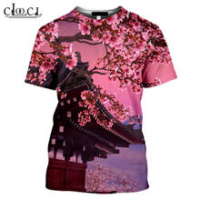 CLOOCL Japan Pink Cherry Blossom Men T Shirt 3D Printed Short Sleeve T Shirts Men Women Fitness Hip Hop Clothing Tops 2024 - buy cheap
