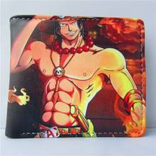 Carteira dobrável do anime pirata king/bolsa curta pu ace de alta qualidade