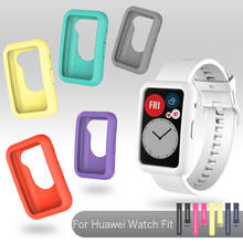 Capa de relógio com pulseira colorida, pulseira de silicone macio para huawei fit relógio inteligente 2024 - compre barato