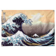 Kanagawa japonês ukiyo-e tatuagem banners tapeçaria retro poster adesivo barra café decoração da casa pendurado bandeira 4 gromments em cantos 2024 - compre barato