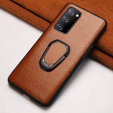 Leather Phone Case For Samsung Galaxy S20 FE case For s20 plus Cowhide Cover For Note 20 Ultra Magnetic stand Case 2024 - buy cheap