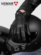 Leather motorcycle all-finger sheepskin gloves Knight winter motorcycle retro riding equipment anti-fall touch-screen gloves 2024 - buy cheap