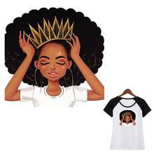 Одежда для девочек, значки-нашивки, красивые длинные волосы, африканские наклейки для девочек с теплопередачей, сделай сам, моющиеся накладки на крылья ангела 2024 - купить недорого