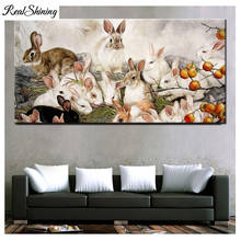 5d rhinestone art,Full square diy 5d diamond painting rabbits family get-together paintings mosaic cross stitch embroidery F40 2024 - buy cheap