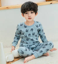 2020 г. Детские пижамы; осенняя одежда для сна для мальчиков и девочек; одежда для сна; одежда для малышей; пижамные комплекты с рисунками животных; хлопковые детские пижамы 2024 - купить недорого