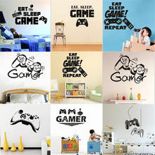 Creative game console EAT SLEEPGAME  wall stickers for kids rooms Art mural  Children's gifts 2024 - buy cheap