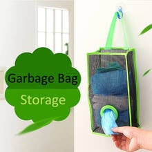 Portable Mesh Garbage Bag Storage Organizer Dispenser Kitchen Wall Mounted Reusable Grocery Bags Holder Kitchen Accessories 2024 - buy cheap