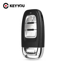 KEYYOU Replacement Uncut Smart Remote Car Key Shell 3 Buttons Case Fob Cover For Audi A4L A6L Q5 A5 754C 754G With Blade 2024 - buy cheap