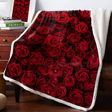 Red Rose Flower Rose Wall Throw Blanket Bedspread Coverlet Soft Warm Fleece Blanket Christmas Decor Blankets for Beds 2024 - buy cheap