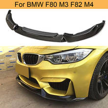 Spoiler de fibra de carbono para bmw, extensão de queixo dianteiro, para modelos f80, m3, f82, m4 sedan, coupe, conversível, 2014-2019 2024 - compre barato