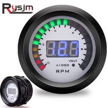 Tacómetro y voltímetro de 52mm para coche, medidor de voltaje de 10000 rpm para motocicleta, indicador digital LED, luz multifunción 2024 - compra barato