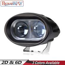 Braveway-farol led para carro, motocicleta, caminhão, trator, reboque, suv, atv, off-road, luz de trabalho, 12v, 24v, lâmpada de neblina, 1 peça 2024 - compre barato