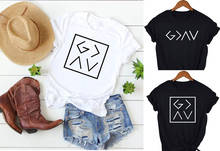 Camiseta con letras "God Is Greater" para mujer, ropa de manga corta con inscripción, de verano 2024 - compra barato