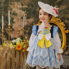 Vestido de pavo español para niños, Vestidos de princesa Anna, vestido de bebé Lolita de manga larga, Fiesta de Pascua de cumpleaños infantil 2024 - compra barato