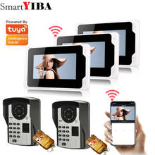 Tuya app 7 "wifi vídeo porta telefone campainha intercom kit 2-câmera 3-monitor de visão noturna com câmera ir 1080p 2024 - compre barato