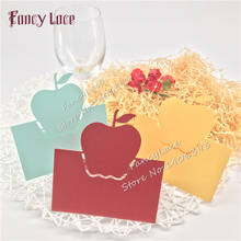50* Wedding Name Cards laser cut Pearlesenct Apple Design Wedding Birthday Party Invitation table Cards forparty home Decoration 2024 - buy cheap