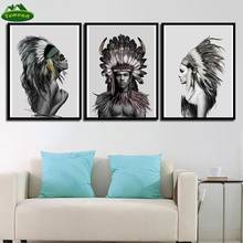 Wall Pictures For Home Wedding Decoration Indians Woman And Man Portrait Canvas Art HD Print Painting Minimalist Prints Poster 2024 - buy cheap