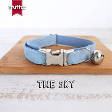 MUTTCO retailing cool plaid collar handmade cat collar THE SKY 2 sizes cat collar and bow tie UCC032 2024 - buy cheap