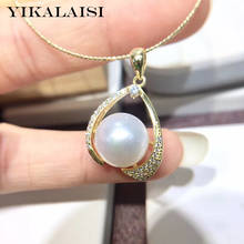 Yikalaisi 925 joia de prata esterlina, pingente de pérola 2019 fina, joias de pérola natural 10-11mm para mulheres por atacado 2024 - compre barato
