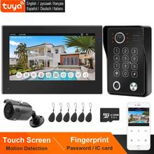 TUYA Smart WIFI Video Intercom System Home Video Door Phone  1080P Doorbell Camera Fingerprint RIFD Password 7 Inch Touch Screen 2024 - buy cheap