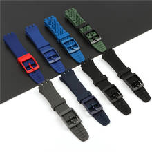 20mm Silicone Strap Female Pin Buckle Watch Accessories For Swatch SUSB400 SUSW402 Men's Sports Waterproof Bracelet Watch Band 2024 - buy cheap