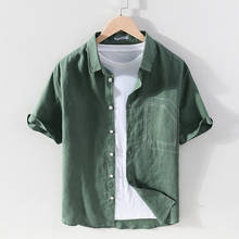 Suehaiwe marca itália estilo curto-mangas compridas sólido camisa masculina verão de manga curta camisas verdes para homens topos roupas masculinas 2024 - compre barato