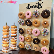 Wooden Donut Wall Stand Doughnut Holder Baby Shower Kids Birthday Party Table Decorations Wedding Favors Mariage Party Supplies 2024 - купить недорого