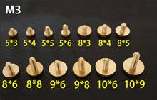 50PCS M3*3/4/5/6MM Leathcrafts Pure solid Brass flat Slotted head RivetButtons Screws nail Chicago Screw Leather Belts Screws D5 2024 - buy cheap