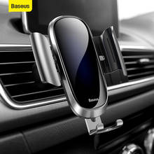 Baseus Car Phone Holder for iPhone for Samsung Mobile Phone Holder Stand Metal Gravity Air Vent Mount GPS Cell Phone Holder 2024 - buy cheap