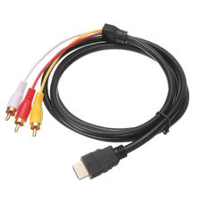 Новинка 5 футов 1,5 м 1080P HDMI-совместимый с 3-RCA Видео Аудио AV компонентный конвертер адаптер кабель для HDTV 2024 - купить недорого