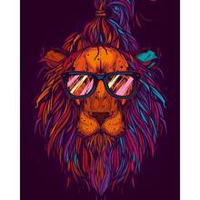 CHENISTORY Frame DIY Painting By Numbers Kits Colorful Lions Animals Paint By Numbers For Adult Wall Art Picture Acrylic Diy Gif 2024 - buy cheap