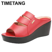 TIMETANG Wedges Heel Sandals Women 2021 Summer New Fashion Thick Bottom Platform Open Toe Sandal Size 32 To 43 2024 - buy cheap