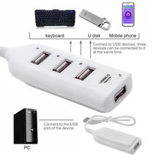 Mini USB Hub 2,0 Multi USB 2,0 Hub USB Splitter, alta velocidad, 4 puertos, lector de tarjetas Hab, todo en uno para accesorios de ordenador portátil y de escritorio 2024 - compra barato