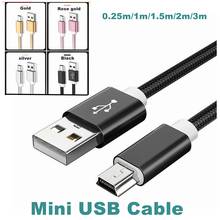Mini Cable USB de 5 pines, cargador de datos rápido, Cable corto para reproductor MP3, MP4, DVR, GPS, cámara Digital, HDD, 3 M, 1M, 0,25 M
