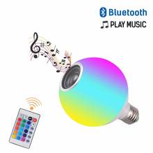 Wireless Bluetooth Remote Control Mini Smart Audio Speaker Bulb RGB Color Light Music E27 LED Lamp Dimmable LED Bulb 2024 - buy cheap