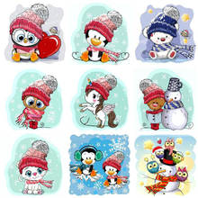 Pintura de diamantes 5D de dibujos animados de Navidad, muñeco de nieve, pingüino, piedras cuadradas/redondas, bordado de diamantes, mosaico de animales, pasatiempos y manualidades 2024 - compra barato