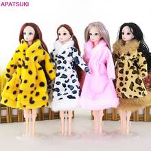 Winter Leopard Fur Coat Fashion Outfits For Barbie Doll Clothes 1/6 BJD Dollhouse Accessories DIY Toys For Children 1/6 2024 - buy cheap