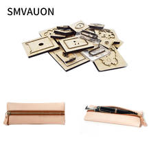 SMVAUON-estuche de lápices troquelado de madera, bolsa de almacenamiento, bolsa de herramientas, bolsa de cosméticos, troquelado adecuado para troquelado 2024 - compra barato