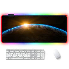 Print RGB Large Gaming Mouse Pad 7 Different Colors Changing Mouse Pad Oversize Glowing Led Extended Mousepad Keyboard Mat 2024 - buy cheap