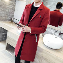 Red Coats Man Vintage Long Trench Coats For Mens Blue British Style Long Jacket Mens Coats Elegant Gentleman Grey Khaki Black 2024 - buy cheap