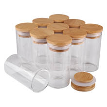 12 Pieces 100ml Test Tubes with Bamboo Caps 47*90mm Spice Jars Glass Vials Storage Jar Glass Containers for Wedding Craft DIY 2024 - buy cheap
