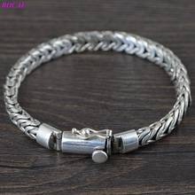 Bocaixa pulseira de prata esterlina para homens 100% s925 duplo segurança tailandesa corrente de mão torcida joia prata pura prata 2024 - compre barato