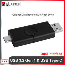 Kingston-unidad Flash USB 3,2 Gen 1, Pendrive de 32GB, 64GB, DataTraveler Duo, Pendrive USB tipo A y USB tipo C, DTDE 2024 - compra barato