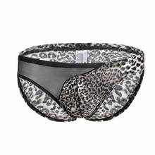 Men's Underwear Leopard Male Briefs Comforable Breathable Mesh Gay Underwear Cuecas Slip Homme Sexy Jockstrap Briefs Underpants 2024 - buy cheap