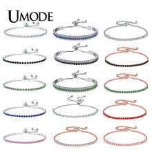 UMODE CZ Crystal Zircon Tennis Bracelets for Women Rose / White Gold Bracelet Zircon Box Chain Jewelry Pulseras Mujer AUB0124 2024 - buy cheap